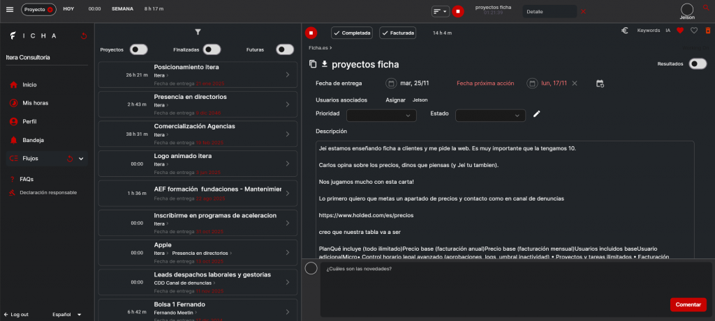 app gestión de proyectos